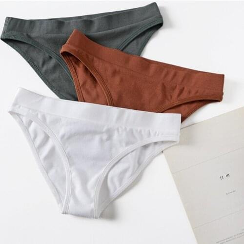 Sexy Wide Side European Style Cotton Women Underpants Low-Waisted Seamless Panties Pure Color S/M/L/XL Women Briefs