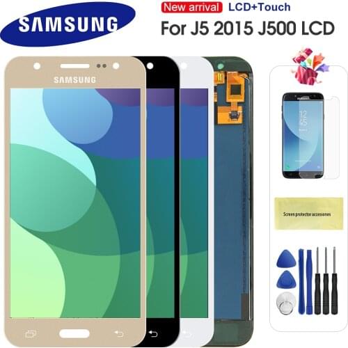 For Samsung Galaxy J5 2015 J500 J500F J500FN J500M J500H LCD Display Touch Screen Digitizer With Frame Can Adjust Brightness