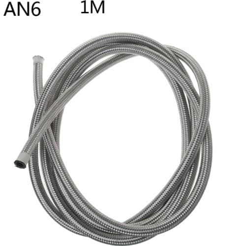 1M Stainless Steel Braided Brake Gas Oil Fuel Line Hose AN4 AN6 AN8 AN10 NEW