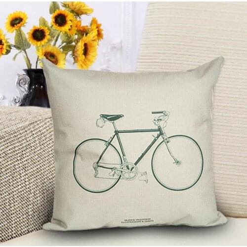 1PC Euro style decorative pillow cushion covers bicyles bird cages printed pattern without filling 45x45xm square decor OU 018