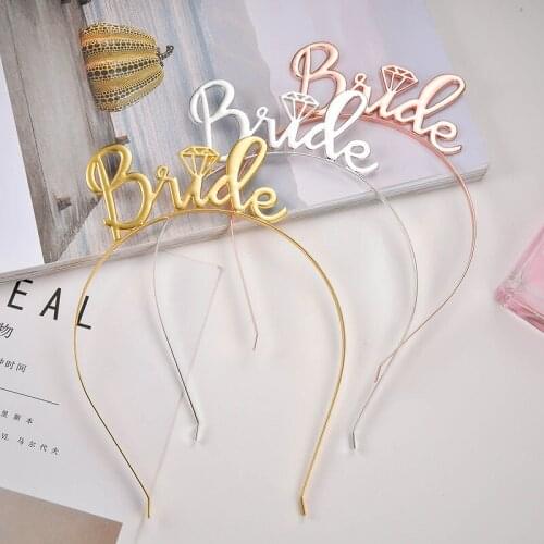 1 Pcs Bridal Shower Bride Bridesmaid Gift Tiara Crown Headband Bachelorette Hen Party Bride To Be Wedding Party Supplies