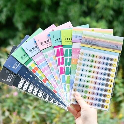 2 Sheets Letter Numbers Stickers Journal Stickers English Alphabet Stickers Scrapbooking Diary Planner Decorative Album