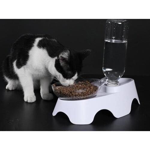 2020 NEW 15 Degrees Pet Cat Dog Bowl Dual-use Bowls Protect Cervical Vertebra Tilt Mouth Drinking Water Food Storage Bowl