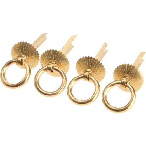 4Pcs Antique Copper Brass Drawer Ring Pulls Handles Cupboard Handle Pull Wardrobe Drawer Cabinet Knobs Handles for Furniture