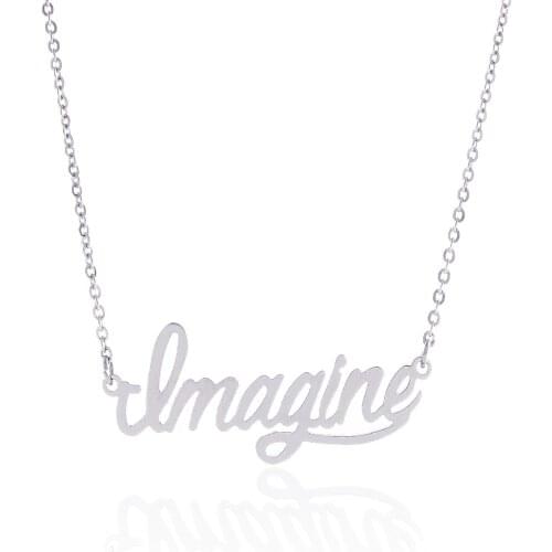 45 Fonts Customized Stainless Steel Necklace Nameplate Choker Pendant English Name Jewelry Necklace Fashion Jewelry Gifts