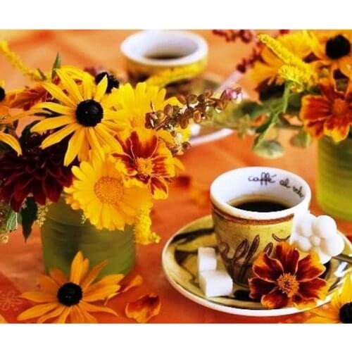 3D Diy Diamond Painting Cross Stitch Pattern Mosaic Crystal Needlework 5D Diamond Embroidery Icon Flowers Coffee Home Decor