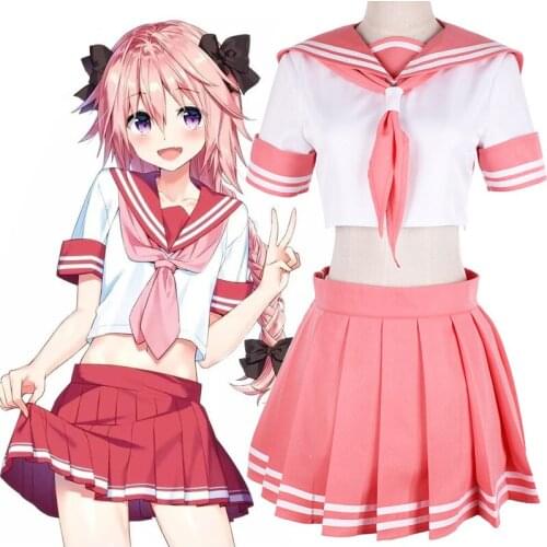 Anime Fate/Grand Order Apocrypha Cosplay Black Rider Astolfo Servant Sailor Suit Costume Halloween Christmas Party Uniform