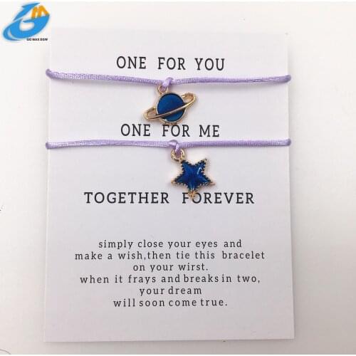 DGW Planet Bracelet Star Starry Sky Bracelet Blue Charm Romantic Sailor Moon Bangle Jewelry Gift for Women Girl