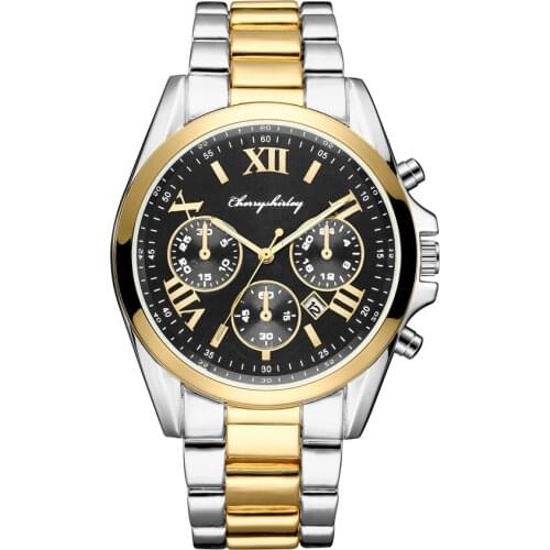 New Business Men Watch Luxury Brand Blue Stainless Steel Wristwatches Chronograph Military Gold Quartz Watches Relogio Masculino