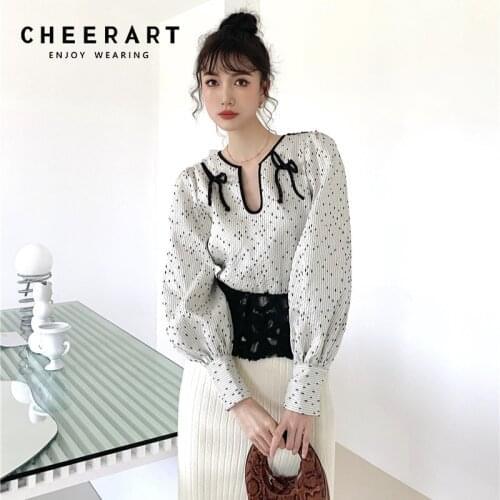 Блузки в горошек Cheerart China At AliExpress