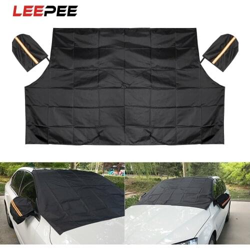 LEEPEE Car Covers Frost Snow Ice Shield Shade Windshield Sunshades Windscreen Magnetic Car Cover Protector Mat Half Size