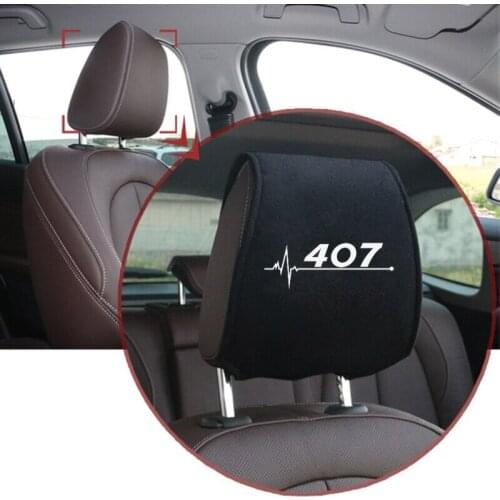 For Peugeot 407 Car Accessories Black Cotton Car Headrest Cover