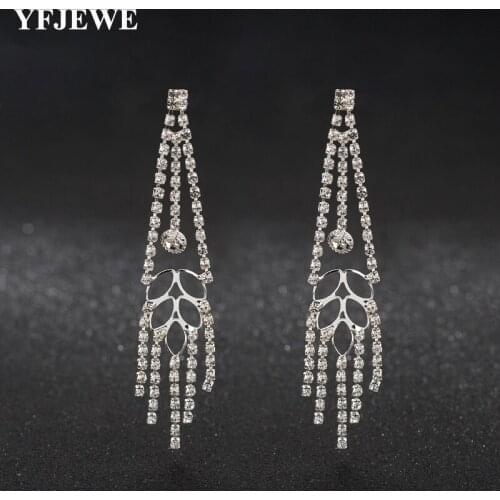 Full Rhinestone Long Thread Tassel Earrings Temperament oorbellen Big Statement Earring Fashion Jewelry E560