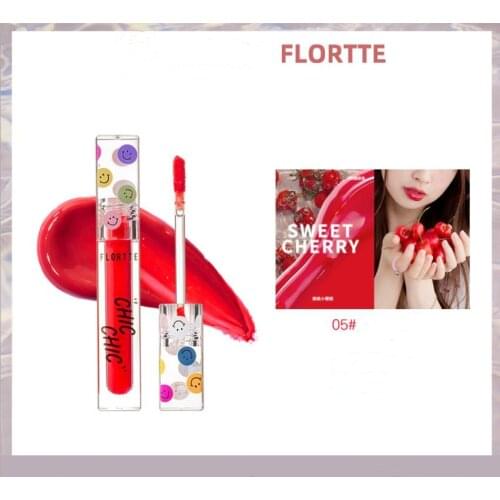 Flortte Chic Chic Jelly Lip Tint Liquid Lipstick Lip Gloss Glaze Smoothly Moisturizing Waterproof Long-lasting Makeup