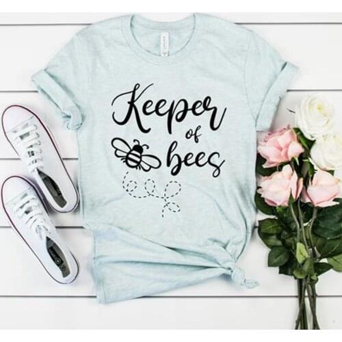 Keeper Bees Kawaii Graphic T-shirts Tops for Women T Shirt Purple Color Clothes Save The Bees Shirts Girls Top Tee Dropshipping