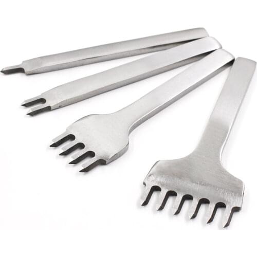 3/4/5/6mm Spacing Punch Tool For Leather Hole Punches Tool Lacing Stitching Sewing DIY Leather Craft Tools 1/2/4/6 Prong