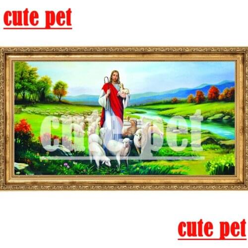 Cute pet DIY Mosaic Diamond Painting Jesus Shepherd full diamond Embroidery wallpaper Cross-stitch 5d diamond rhinestone diamond