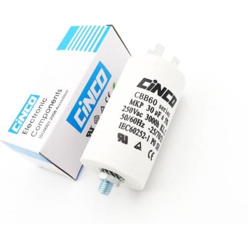 30MFD 250VAC CBB60 Motor Run Capacitors Polypropylene Film Ac 250V 220V Water Pump electrical Capasitor engine 30uf 30mf