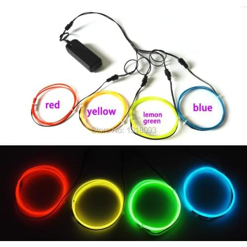 Hot 1.3mm 1Meter 4pieces EL wire electroluminescent wire light-up Toys flexible LED Strip cold light For clothes decoration
