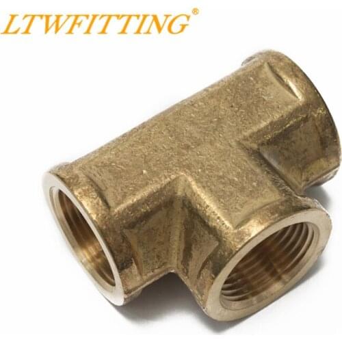 LTWFITTING Brass Pipe Fitting 3/4" Female NPT Thread Tee Fuel Air