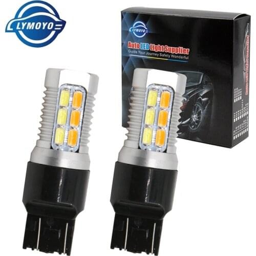 LYMOYO 2x t20 7443 T25 3157 W21W 22 SMD LED dual Switchback For Turn Signal Brake Backup DRL Lights Reverse Parking Fog Light