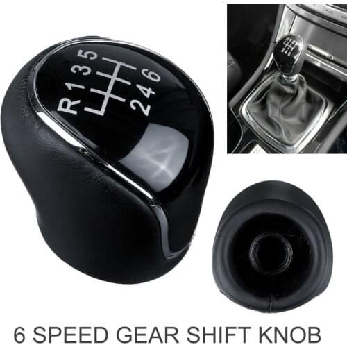 Mayitr 1pc PU Leather Plastic 6 Speed Gear Shift Knob Fit For Ford Mondeo IV S-MAX C-MAX Transit MK2 MK3 Kuga Accessories