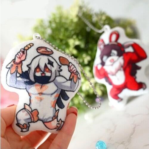 Cartoon Keychain Itabag Key ring Cosplay Anime Collection Gifts Game Genshin Impact Amber Paimon Cute Plush Dolls Pendant Toys