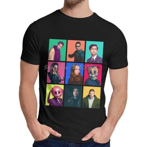 New The Umbrella Academy Klaus Vanya Luther T-shirt Men Cotton Short Sleeve O-neck Tshirt Hip Hop Tees Tops Harajuku