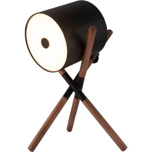 Nordic Walnut Solid Wood Floor Lamps Living Room Study Standing Lamp Bedroom Bedside Lamp Trigeminal Vertical Indoor Lighting