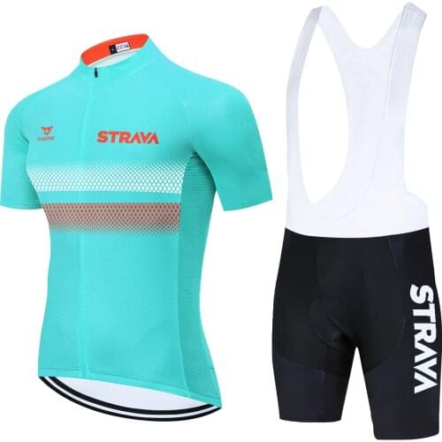 2021 New STRAVA Cycling Jersey Shorts Set Velo Homme Maillot Cyclism Ciclismo Bike Clothing Men Summer Bicycle Maillot Wear