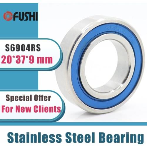 10PCS S6904RS Bearing 20*37*9 mm ABEC-3 440C Stainless Steel S 6904RS Ball Bearings 6904 Stainless Steel Ball Bearing