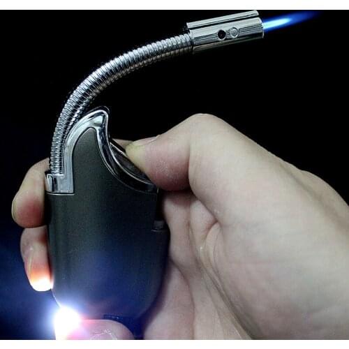 Portable With Lamp Inflatable Windproof Flame Outdoor Picnic Kitchen Gas Stove Igniter Butane Gas Lighter For Women Gifts