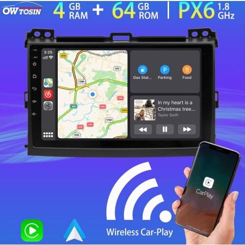 PX6 4G+64G Android 10.0 GPS Navigation Car Multimedia Player For Toyota Prado 120 2002-2010 Wireless Carplay Radio Bluetooth 5.0
