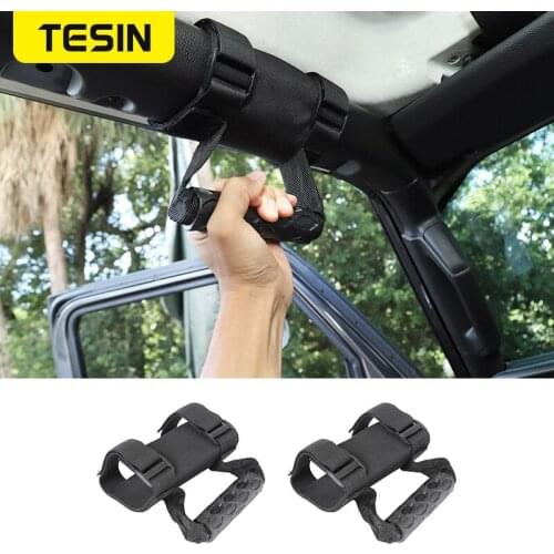 TESIN Grab Handles Accessories for Jeep Wrangler JL JK TJ 1997-2018 Rugged Ridge Rear Side Car Grab Handle Bar Roll Grips Holder
