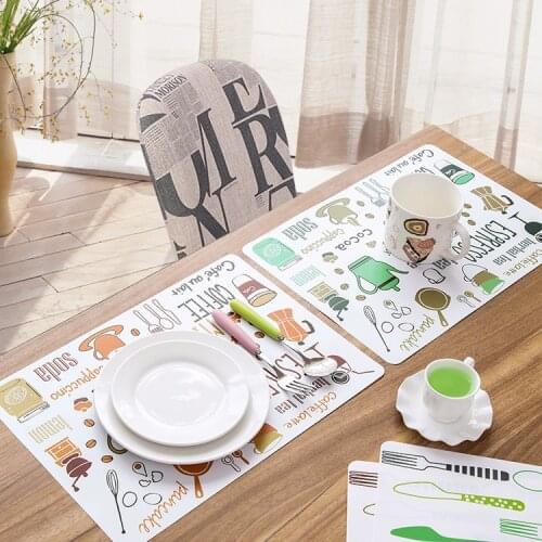 Placemats PVC Table Mat Kids Tableware Cartoon Dining Table Disc Pads Coasters Plate Bar Tapete de lugar 40*28cm