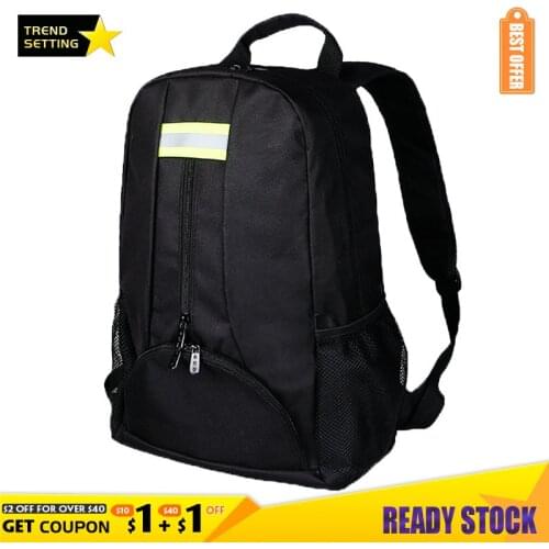 LAMEZIA Oxford Cloth Fabric Backpack Multi-function Outdoor Electricians Tool Bag Black Durable Toolbag