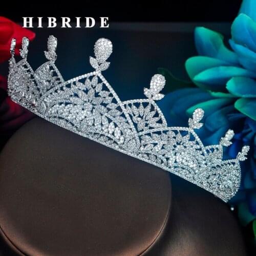 HIBRIDE Wedding Crown Headband Tiaras For Women Bridal Hair Accessories Beauty Flower Design Tiara Jewelry Party Gifts C-77