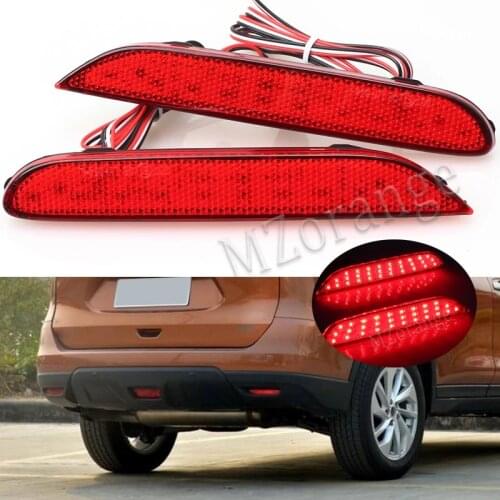 2Pcs LED Rear Bumper Reflector Light For Nissan Leaf Pathfinder Rogue X-Trail JX35 QX56 For qashqai 2014 2015 Warning Lamp
