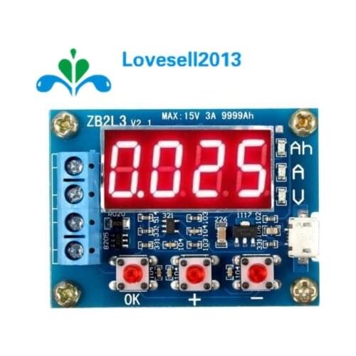 Micro USB Power Battery Capacity Tester ZB2L3 LED Digital Li-ion Lithium 18650 External Load Battery Discharge Testing Analyzer