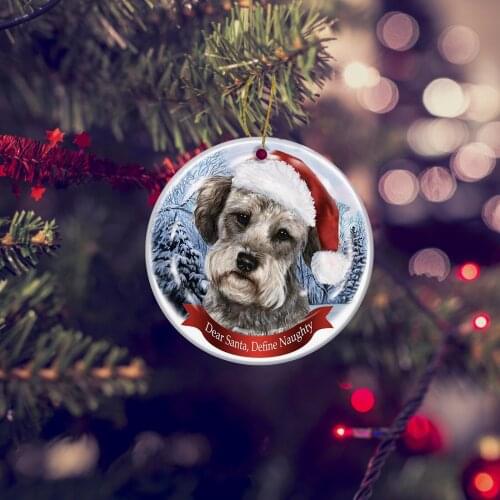 2021 Dog Wreath Christmas Tree Ornaments Cute Dogs Ornaments Hanging Decoration Gift Product Personalized New Year 2022 Navidad