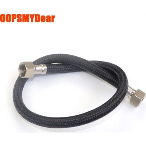 Bathroom Toilet Plumbing Hose Pipe Flexible Nylon Water Mangueira 1/2" 3/8" High Pressure Faucet Black Manguera Tap Accessories
