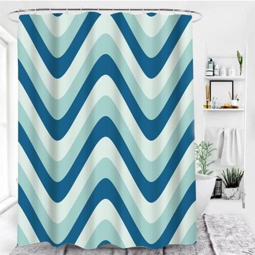 Japanese Wave Shower Curtains For Bathroom Polyester Seaworld Shower Curtain Printing Curtain Beach Shower Curtains