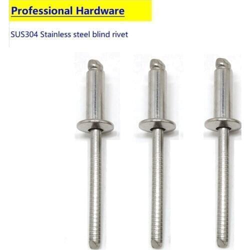 M4.8-100pcs rivet SUS304 Stainless steel Rivets inox Pop Rivets remaches rebites Slepe kovice kniedes заклепки remachadora
