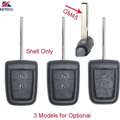 KEYECU Replacement for Pontiac G8 / Holden VE COMMODORE Omega Berlina Calais SS SV6 HSV GTS Remote Key Shell Case Fob & GM45 Bla