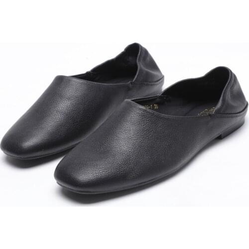 Ladies Flats new ballerinas soft leather moccasins slip on retro grandma shoes spring summer driving shoes woman mules slippers
