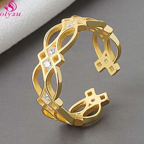 Wholesale New Fashion Crystal Engagement Claw Design Female Hot Sale Ring Gothic Elegant Gold Ring Female Wedding Jewelry 2020