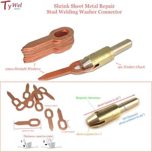 Car body repair tool kit straight pull rings pads chuck stud welder spot welding kit slide hammer dent pulling miracle system