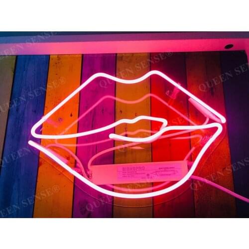 14“ Lips Acrylic Custom Neon Light Lamp Sign Beer Bar B Handmade Artwork Real Glass Decorate Home Wall Room Windows Tube Artwork