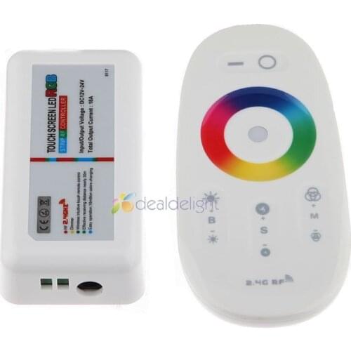 2.4G Touch Screen Dimmable LED RGB Remote Wireless RF Controller DC12-24V 18A For RGB Strip Bulb Light Free Shipping