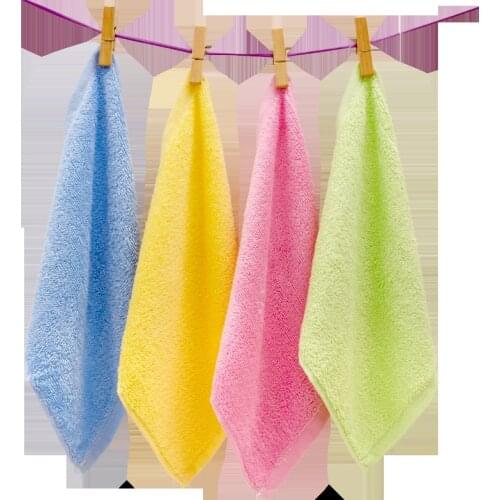 4pcs/Set Wood Fiber Non-Stick Oil Dish Towel Kitchen Dishcloth Washing Rag Household Cleaning Small Square Towel 25*25cm TL08